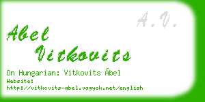 abel vitkovits business card