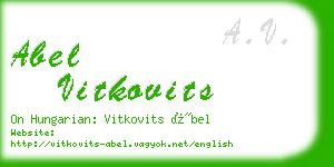 abel vitkovits business card